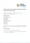 Confirmed Minutes of the Transport Committee meeting on Thursday 22 February 2024 preview