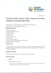 Confirmed Public minutes of the Transport Committee meeting on Thursday 4 April 2024 preview