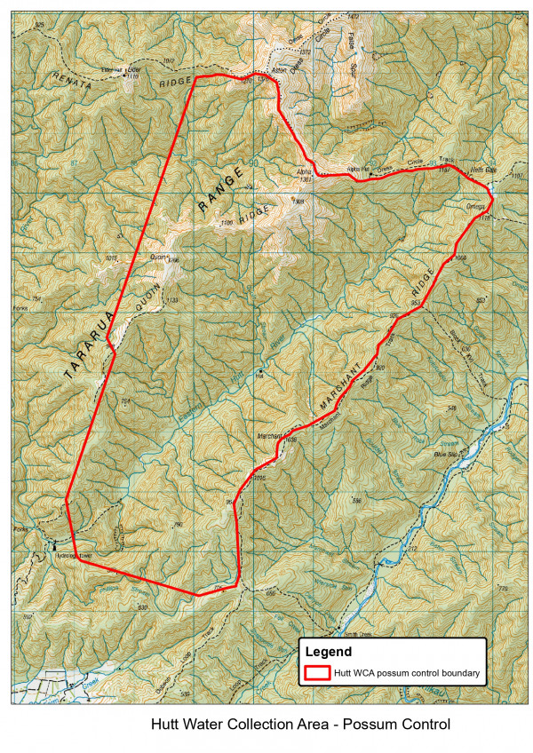 Possum control area in Hutt Water Collection Area