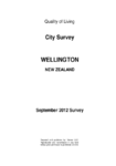 Quality of Living: Wellington City Survey - Mercer, 2012  preview