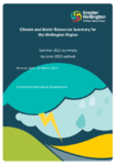 Climate and Water Resources Summary for the Wellington Region - Summer 2022 summary and Autumn 2022 outlook preview