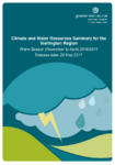 Climate and Water Resources Summary for the Wellington Region - Warm Season (November to April) 2016/2017 preview