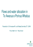 Flows and Water Allocation Policy Recommendations 27 October 2018 preview