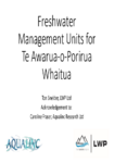 Freshwater Management Units for Te Awarua-o-Porirua Whaitua, Ton Snelder - 14 July 2016  preview