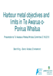Harbour Sediment Metals Objectives 27 October 2018 preview
