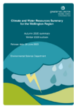 Climate and Water Resources Summary for the Wellington Region - Autumn 2020 summary and Winter 2020 outlook preview
