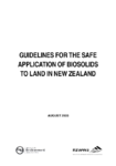 Guidelines for the Safe Application of Biosolids to Land in New Zealand, New Zealand Water & Wastes Association (NZWWA), August 2003 preview