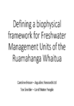 Defining a biophysical framework for FMUs of the Ruamāhanga Whaitua by Caroline Fraser preview