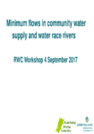 Minimum flows in community water supply and water race rivers preview