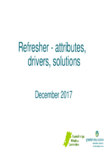 Refresher on attributes, drivers and solutions preview