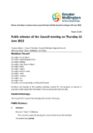 Public minutes of Council meeting 16 June 2022 preview