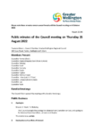 Public minutes of the Council meeting on 25 August 2022 preview