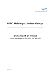 WRC Holdings - 2020 Statement of Intent preview