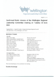 Confirmed Public minutes of the Wellington Regional Leadership Committee meeting on Tuesday 13 June 2023 preview
