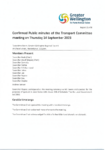 Confirmed Public minutes of the Transport Committee meeting on Thursday 14 September 2023 preview