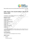 Unconfirmed Public minutes of the Council meeting on 29 February 2024 preview