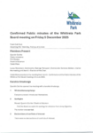 Confirmed Public minutes of the Whitireia Park Board meeting Friday 5 December 2025 preview