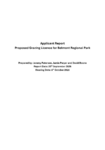 Applicant Report Proposed Grazing Licence for Belmont Regional Park  preview