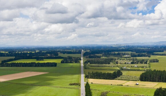An aerial view of Wairarapa farmland, north of Masterton