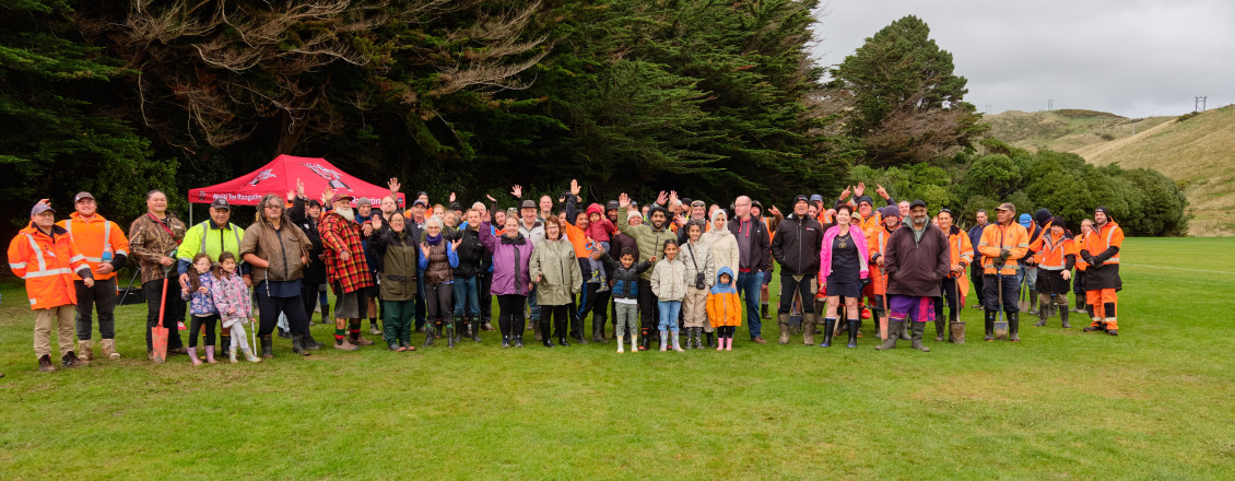 Participants at the Community Planting Day at Belmont Regional Park on Saturday 27 May