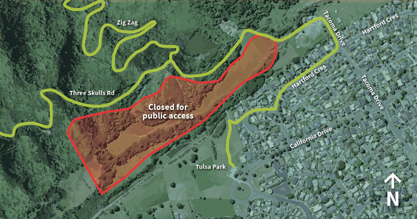 Map showing the detour on Cannon Point Walkway