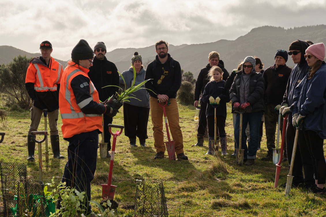 Attendees of the planting day on site.