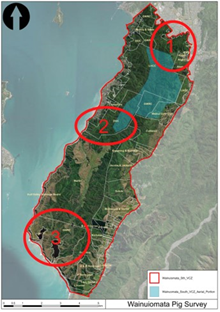 Map of the Northern Forest with the operational areas circled