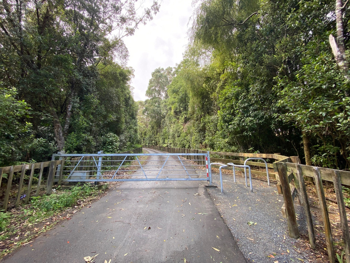 Gate across a road in a park