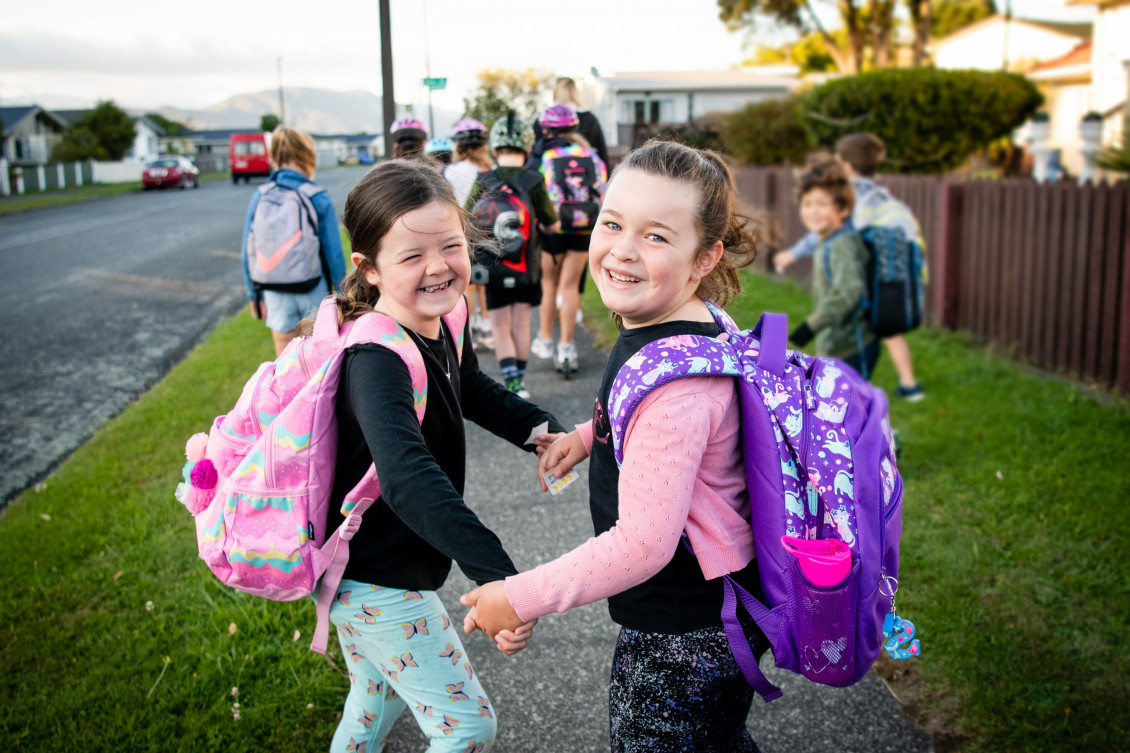 Two students from Kelson School taking part in Movin’March