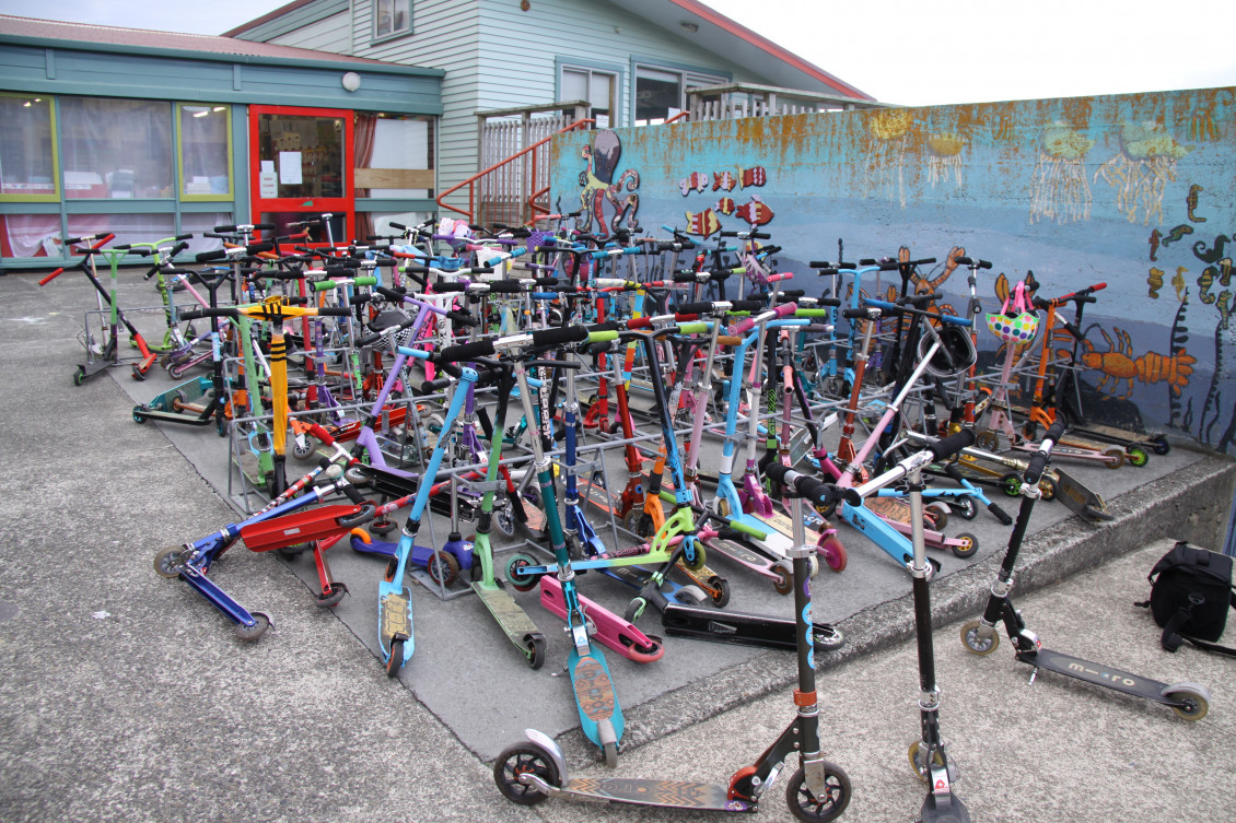 A scooter ‘takeover’ at Island Bay School