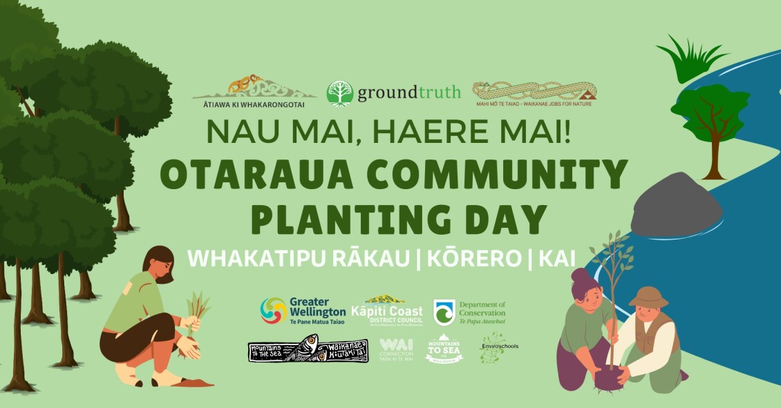 Naui mai, haere mai! Otaraua community planting day. Whakatipu rākau | kōrero | kai