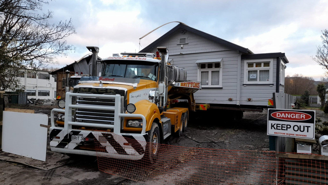 A house being relocated from Pharazyn Street.