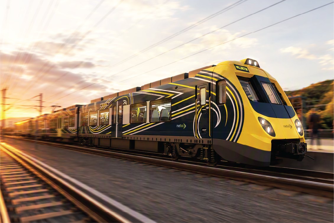 Concept art of a Tūhono train