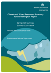 Climate and Water Resources Summary for the Wellington Region - Spring 2020 summary and Summer 2021 outlook preview
