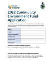 2022 Community Environment Fund Application preview