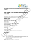Unconfirmed Public Minutes of the Transport Committee Meeting on Thursday 4 May 2023 preview