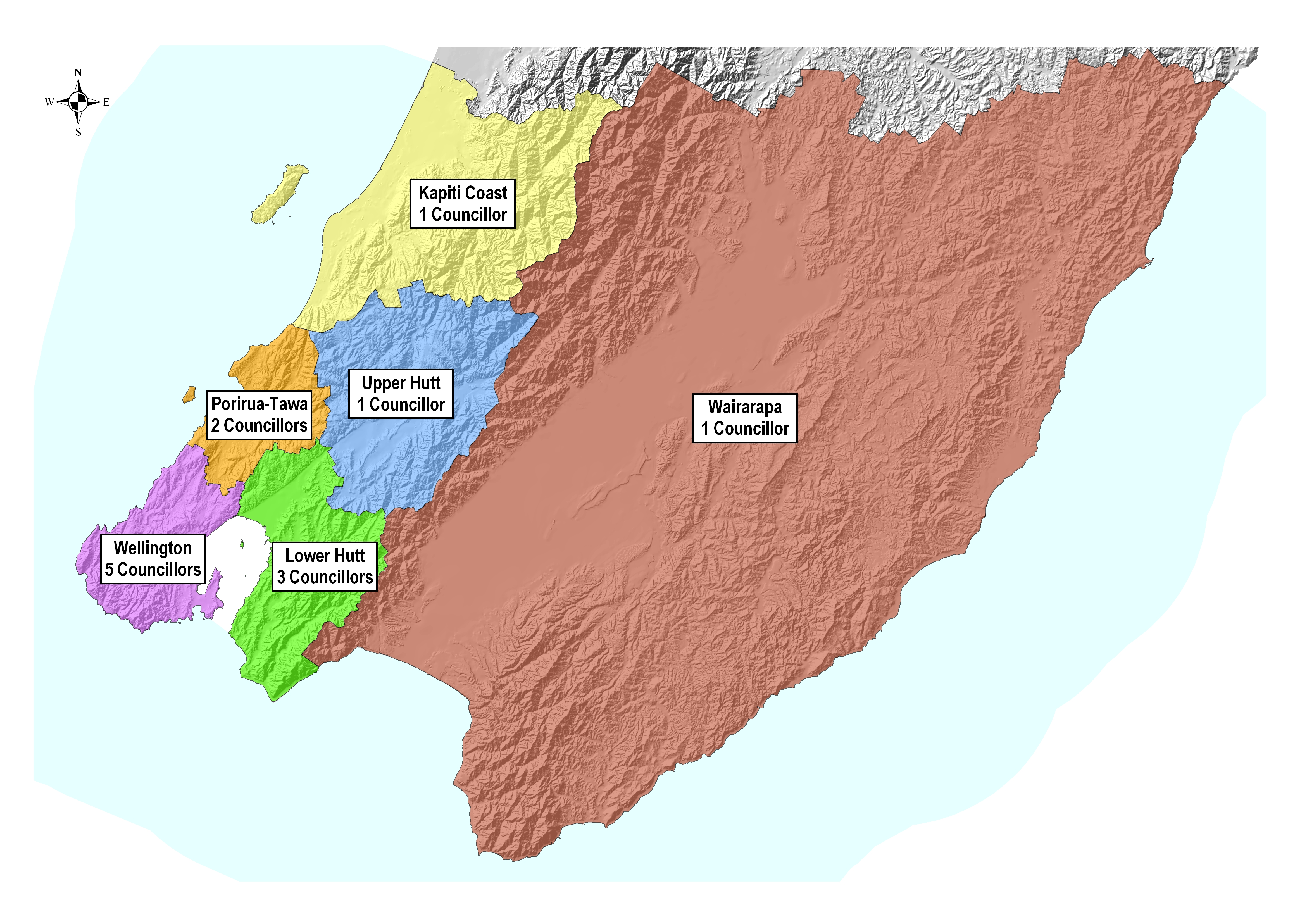Map of Greater Wellington constituencies